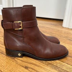 Tory Burch ankle boot with strap buckle Worn MAYBE 5 times. Still in great shape